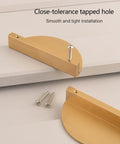 4 Pack Half Moon Finger Pulls With 3 Inch Center Hole, Brushed Brass Gold Cabinet And Drawer Handles with screws
