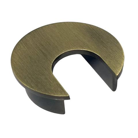 Brushed Bronze Desk Grommet Set with a 40mm hole and 1.57 inch opening, sturdy zinc alloy, single piece close-up view