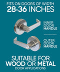 Commercial Door Handle Leverset With Brushed Chrome Finish Keyed Entry Reversible Lever Style for 28-36 inch doors