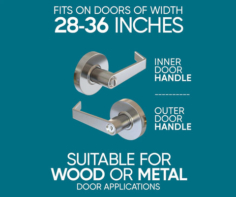 Commercial Door Handle Leverset With Brushed Chrome Finish Keyed Entry Reversible Lever Style for 28-36 inch doors