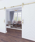 Interior Sliding Barn Door Hardware Charleston Pull 10 Inch Brushed Gold Pack Of 2 for wood interior doors installed