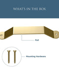Interior Sliding Barn Door Hardware Charleston Pull 10 Inch Brushed Gold Pack Of 2 For Wood Interior Doors Rustic Style With Easy Installation Includes All Parts And Accessories Finish Matched To Barn Door Kits showing pull and screws.