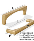 Brushed Gold Cabinet Pulls 4 Inch 2 Pack Solid Zinc Alloy Drawer Handles dimensions for cabinets and cupboards