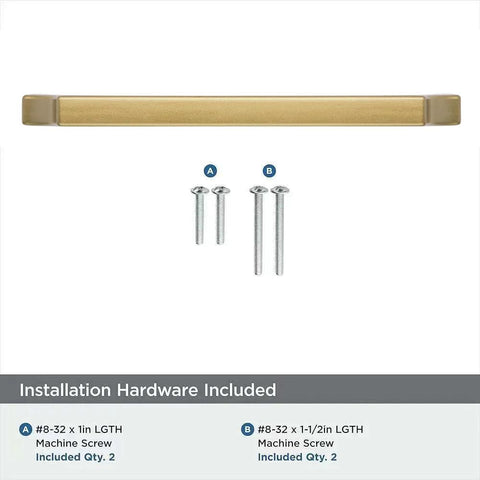 Square Brushed Gold Cabinet Pulls 2 Pack 6 Inch Center To Center Heavy Duty Zinc Alloy Handles with included screws