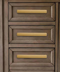 Brushed Gold Cabinet Pulls 4 Inch 2 Pack Solid Zinc Alloy Drawer Handles on wooden dresser