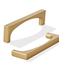 Brushed Gold Cabinet Pulls 4 Inch 2 Pack Solid Zinc Alloy Drawer Handles with smooth finish for cabinets, closets, and dressers.