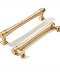 Brushed Gold Cabinet Pulls Set 10 Pack 5 Inch 128 Millimeters Solid Zinc Alloy Drawer Handles for Kitchen Cabinets