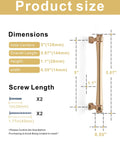 Dimensions chart for Brushed Gold Cabinet Pulls Set 10 Pack 5 Inch 128 Millimeters Solid Zinc Alloy Drawer Handles showing size details.