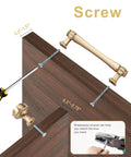 Brushed Gold Cabinet Pulls Set 10 Pack 5 Inch 128 Millimeters Solid Zinc Alloy Drawer Handles installation diagram with screws