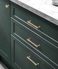 Brushed Gold Cabinet Pulls Set 10 Pack 5 Inch 128 Millimeters Solid Zinc Alloy Drawer Handles on kitchen cabinet