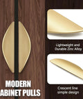 Brushed Gold Crescent Cabinet Pulls Two And A Half Inch Hole Centers Semi Circle Moon Drawer Pulls for Cabinets and Drawers