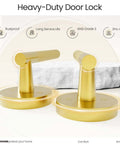 Two Pack Knurled Brushed Gold Dummy Door Handles For Interior Doors, Anti Slip Pull On Levers, Satin Brass Finish