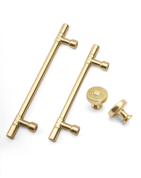 Brushed Gold Kitchen Cabinet Knobs 10 Pack Zinc Alloy Single Hole Round Drawer Pulls For Cabinets And Dressers