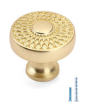 Brushed Gold Kitchen Cabinet Knobs 10 Pack Zinc Alloy Single Hole Round Drawer Pulls For Cabinets And Dressers with screws