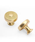 Brushed Gold Kitchen Cabinet Knobs 10 Pack Zinc Alloy Single Hole Round Drawer Pulls For Cabinets And Dressers 30mm Top