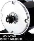 Side view of Small Brushed Permanent Magnet Electric Motor for E Scooter Drive Speed Control 24V 350W 3000RPM, mounted.