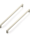 30 Pack 10 Inch Solid Square Cabinet Pulls in Brushed Nickel for Kitchen Cabinets, modern hardware set view.