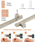 Adjustable Drawer Pulls 5 Pack In Brushed Nickel, Modern Square Handles with installation tools and thickness guide for flexibility