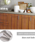 Edge Finger Tab Cabinet Pulls Back Mount Aluminum Flat Hidden Handle for Cabinets and Drawers Brushed Nickel Installed