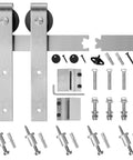 Brushed Nickel Barn Door Hardware Kit 6.6 Feet Heavy Duty Sliding Track System For 36 To 40 Inch Wide Doors Smooth And Quiet Operation Easy To Install J Shape Hanger Ideal For Home Renovations components.