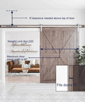Interior with 10 Feet Brushed Nickel Barn Door Hardware Kit-Heavy Duty Sliding Track-Smoothly and Quietly-Easy to Install for 60" Door