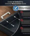 Measurement guide for Brushed Nickel Cabinet Handles With 3 Inch Center To Center Square Drawer Pulls, correct installation tips shown.
