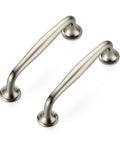 Two brushed nickel cabinet handles from 20 Pack Three And Three Quarters Inch Brushed Nickel Cabinet Handles Set Solid Zinc Alloy Pulls