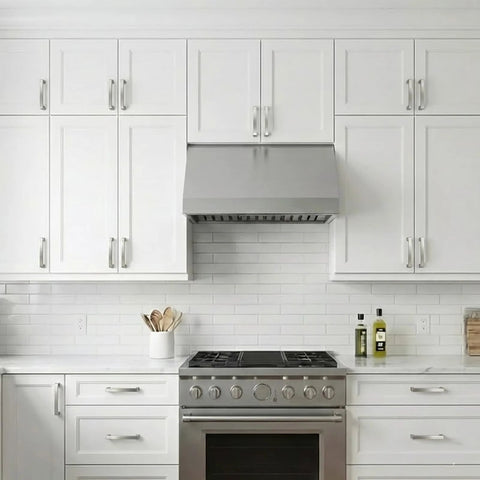 Modern kitchen with white cabinets featuring Brushed Nickel Cabinet Handles With 3 Inch Center To Center Square Drawer Pulls