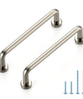 Brushed Nickel Cabinet Pulls 3-3/4 Inch Hole Center 20 Pack for drawers and cupboards with screws, vintage style hardware