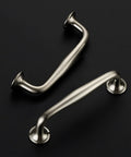 20 Pack Three And Three Quarters Inch Brushed Nickel Cabinet Handles Set Solid Zinc Alloy Pulls shown on black background