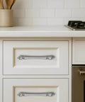 Kitchen drawer with 10 Pack 3 Inch Center Hole Brushed Nickel Cabinet Pulls Heavy Duty Solid Drawer Handles installed