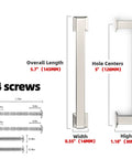 10 Pack Brushed Nickel Cabinet Pulls 5 Inch 128mm Long Kitchen Cabinet Handles with dimensions and screws for easy install