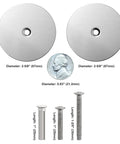 Brushed Nickel Door Hole Cover Plate 66mm Round Fits 12.7 To 54mm Holes For Interior Doors Sealing Unused Knob And Deadbolt Openings