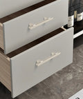 Adjustable Drawer Pulls 5 Pack In Brushed Nickel, Modern Square Cabinet Handles With Hole Centers From 3 To 4.5 Inches installed on drawers
