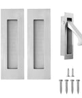 Brushed Nickel Pocket Door Handles And Edge Pulls 6 Inch Recessed Finger Flush Pulls For Closet Sliding And Barn Doors 304 Stainless Steel