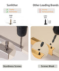 Comparison of Sunlithor cabinet pull screws with other brands showing sturdiness differences.