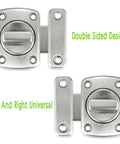 Brushed Silver Rotate Bolt Gate Latches Kit For Doors Cabinets Windows And Pet Doors, Safety Lock Hardware, Double Sided Design