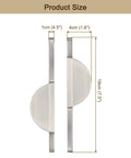 Side view of Two Pack Brushed Silver Semicircle Cabinet Pulls With Two And A Half Inch Hole Centers, seven and a half inch length, product dimensions