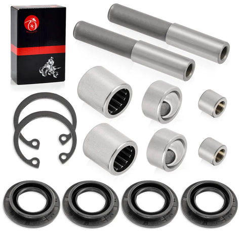 Components of 2 Set Front Upper A-Arm Bearing Seal Ball Joint Sleeve Kit For Brute Force KVF750 KVF650 4x4i 2005-2013