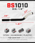 BS1010 high-speed steel blade dimensions for Deburring Tool With Swivel Head And 11 Blades Plus 2 Countersink Hand Reamers