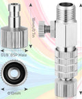 Quick Release Coupling Kit For Spray Gun Hoses, DIY Friendly 1/8 Inch BSP Male And Female Connectors, side view with dimensions