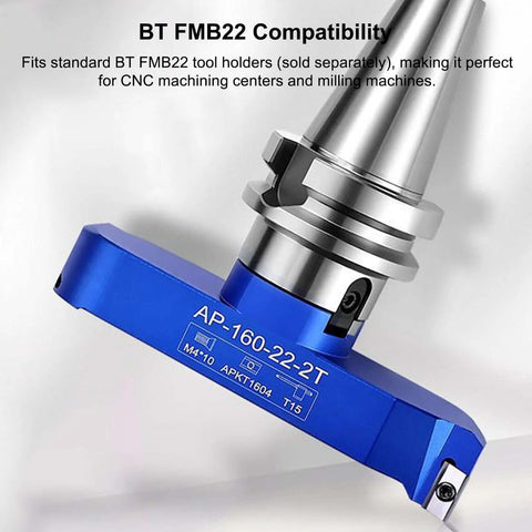 Pro Grade 90 Degree Dual Insert CNC Fly Cutter For BT FMB22 Tool Holder Aluminum Finish