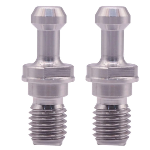 Two BT30 45 Degree Pull Studs, part of BT30 FMB22-45 Shank Face End Mill Arbor and 400R 50mm CNC End Milling Shell Cutter Set, shown close-up.