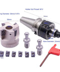 BT30 FMB22-45 Shank Face End Mill Arbor and 400R 50mm CNC End Milling Shell Cutter Set with 10 APMT1604 Carbide Inserts