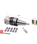 BT30 FMB22-45 Shank Face End Mill Arbor and 400R 50mm CNC End Milling Shell Cutter Set with 10 APMT1604 Carbide Inserts displayed with accessories