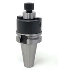 Front view of Beefy 4 Inch 90 Degree Indexable Face Mill With BT40 Arbor APKT1604 Inserts Included 6 Flutes Heavy Duty CNC Milling Cutter