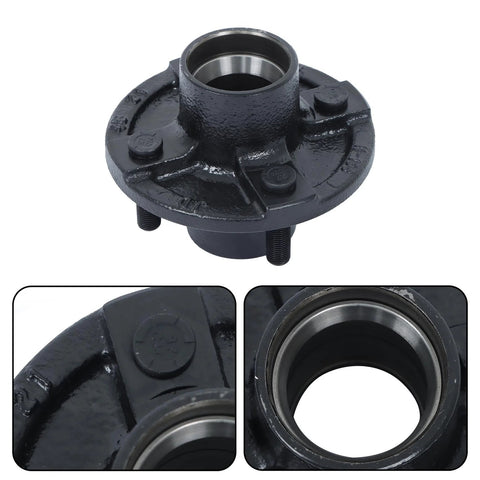 Set Of Four Trailer Hub Kit For BT8 Spindle With 4 On 4 Inch And 1 Inch Round Hubs And Bearing Kit Marine Grade Stainless Steel Built Tough