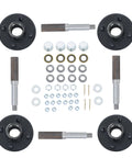 Set Of Four Trailer Hub Kit For BT8 Spindle With 4 On 4 Inch And 1 Inch Round Hubs And Bearing Kit Marine Grade Stainless Steel