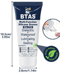 BTAS Dielectric Grease for Electrical Connectors Automotive Spark Plug Boot Battery Terminal Marine Dialectical Electronics Wiring Die Electric Contact Silicone Dialectric Grease 1 oz 1 Pcs tube with dimensions