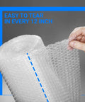 Hand tearing Bubble Cushioning Wrap Rolls 12 Inch Wide 72 Feet Total Perforated Every 12 Inches Includes 20 Fragile Stickers